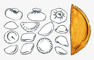 各式各样的卡通饺子免抠