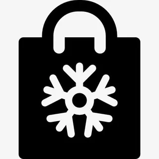 圣诞购物袋雪花图标免抠