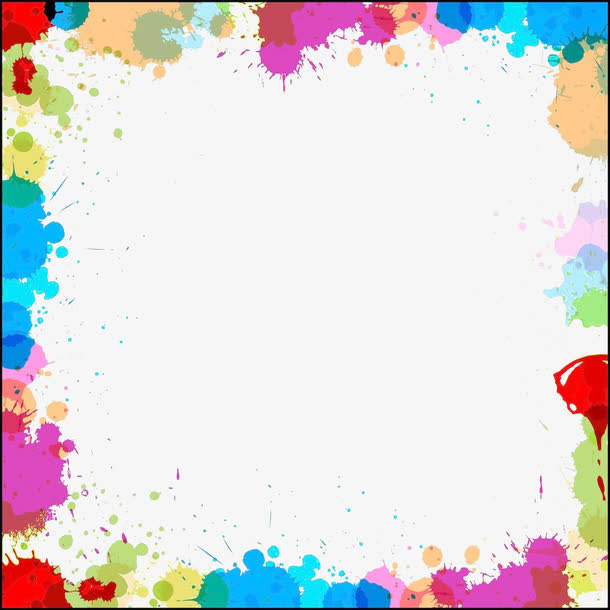 水彩多色边框免抠