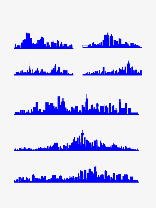 城市剪影楼房免抠