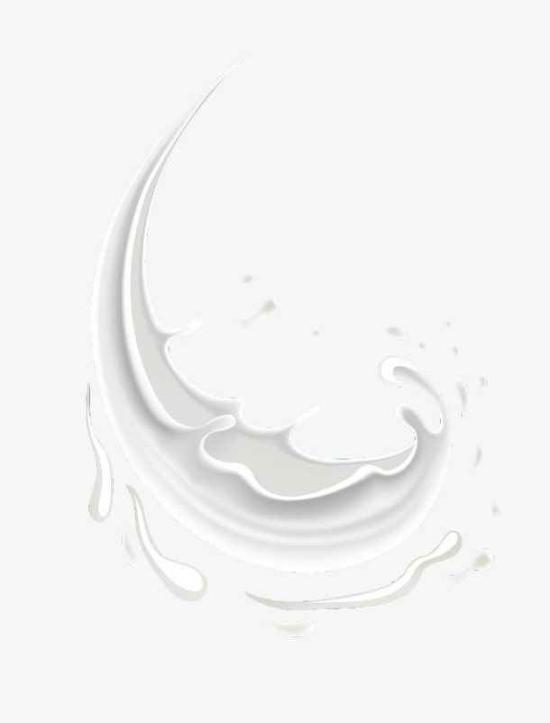手绘喷溅牛奶浪花免抠