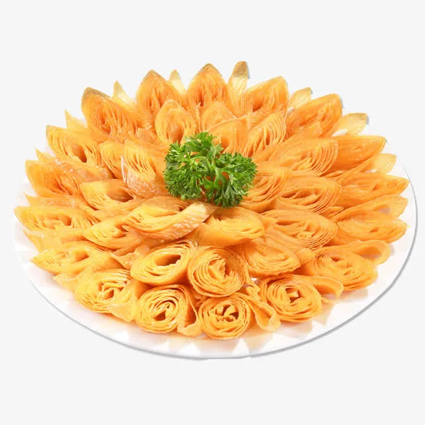 盘子里的蛋卷美食食物免抠