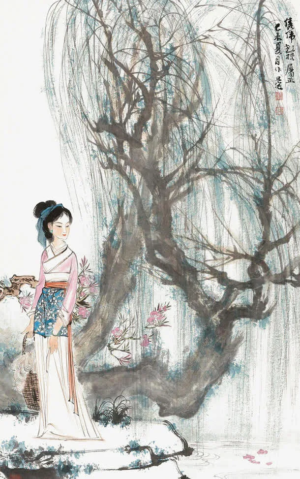 水墨垂柳免抠