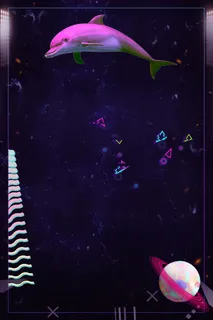 故障风手绘鲸鱼年中大促海报高清