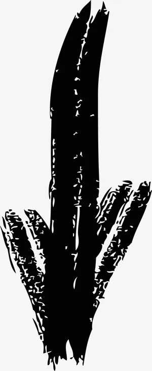 黑色向下的矢量笔刷箭头免抠