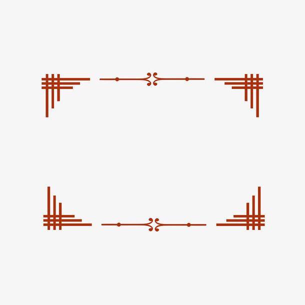 新年春节红色中国风边框矢量元素免抠