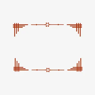 新年春节红色中国风边框矢量元素免抠