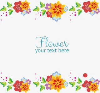 矢量卡通鲜花背景边框