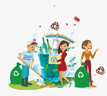 卡通手绘垃圾分类环保插画免抠