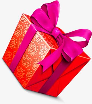 红色中国风祥云礼盒免抠