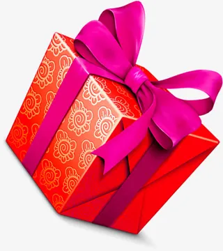 红色中国风祥云礼盒免抠