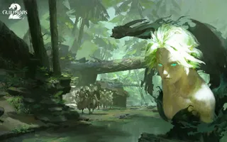 手绘迷离人物森林免抠