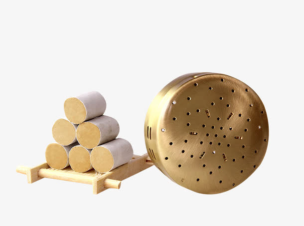 艾灸铜盒艾条实物素材免抠