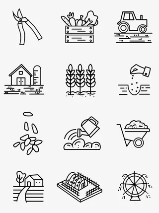 农业农场图标布免抠