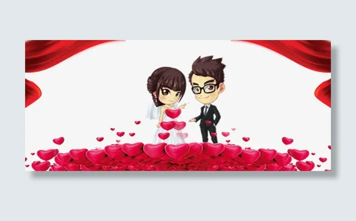 红心台上的结婚情侣免抠