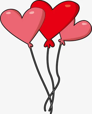 红色情人节爱心气球免抠