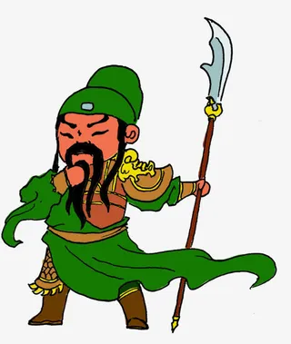 卡通三国人物关公psd源文件免抠