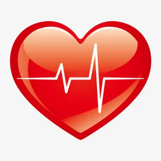 红色心电图样式爱心免抠