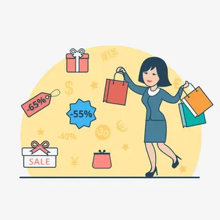 卡通放心买的人物PNG免抠