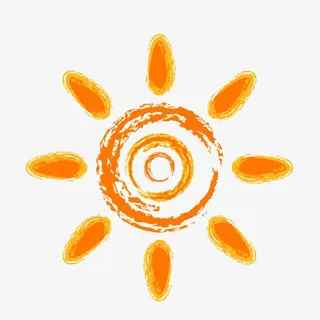 黄色卡通简笔画太阳免抠