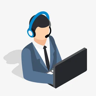 客服人员卡通插画免抠手绘/卡通卡通元素