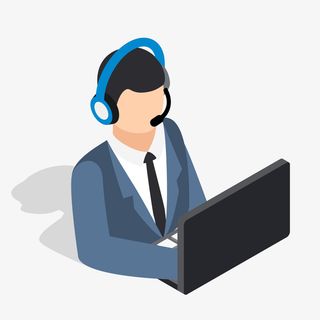 客服人员卡通插画免抠手绘/卡通卡通元素