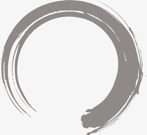 灰色水墨圈圈海报免抠