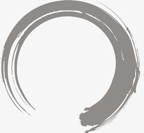 灰色水墨圈圈海报免抠