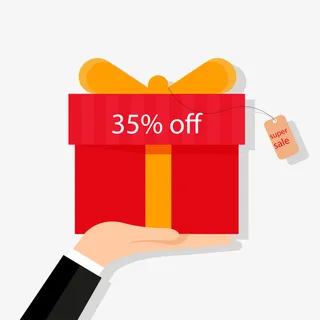 创意节礼日托举礼盒的手臂矢量图免抠