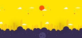 城市剪影黄色背景图高清