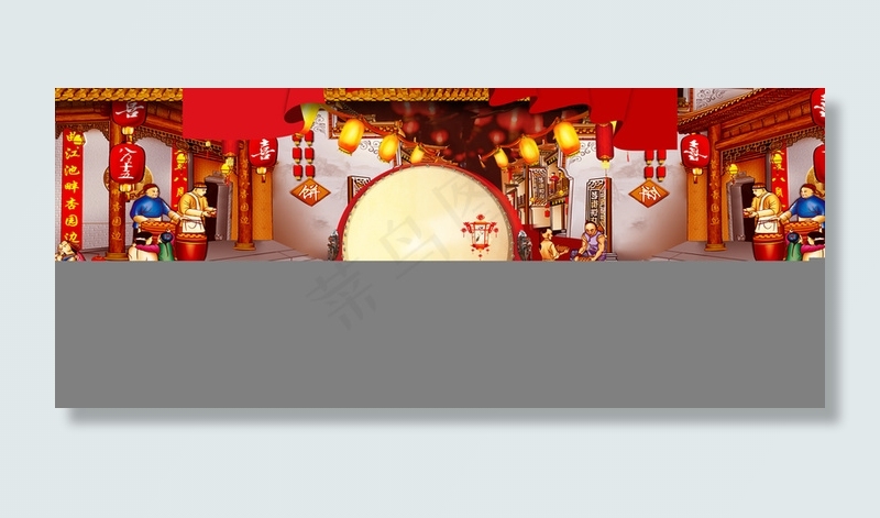 淘宝天猫年货背景图高清