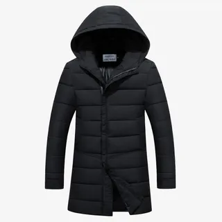 冬季男中长款加厚保暖羽绒棉服免抠