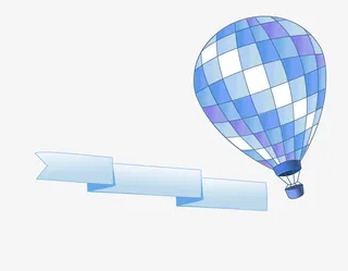 手绘热气球免抠