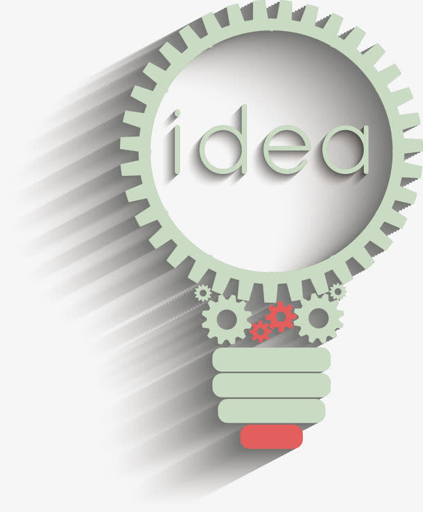 灯泡 idea 创意图案 淡绿色免抠