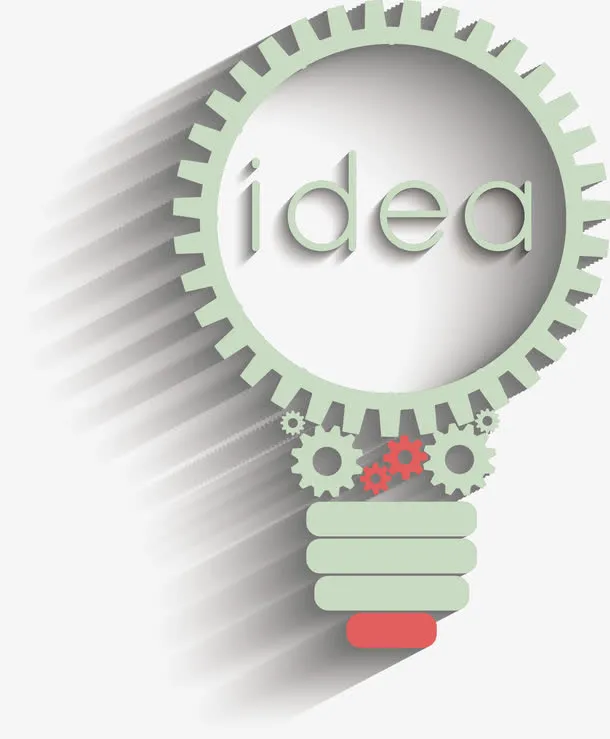 灯泡 idea 创意图案 淡绿色免抠