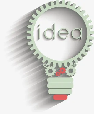 灯泡 idea 创意图案 淡绿色免抠
