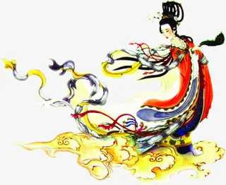 红衣仙子嫦娥中国风免抠