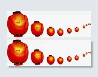 灯笼左边排灯笼免抠