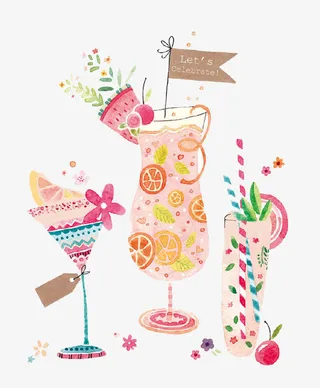 卡通粉色饮料免抠