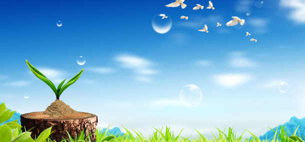 春天的故事免抠背景banner海报元素