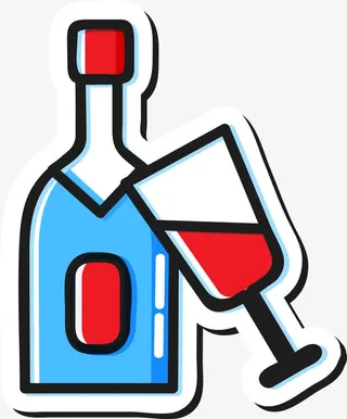 卡通聚会香槟免抠