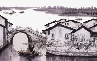 水墨桥png图片免抠