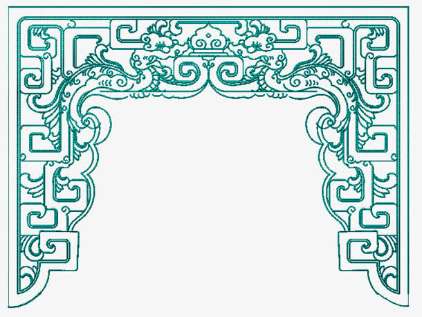 中国风花纹上边框免抠