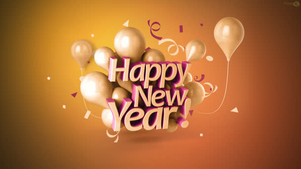 新年快乐欢快主题活动免抠