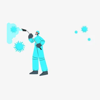 手绘 卡通 安全 人物 灭菌免抠