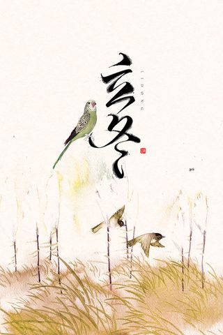 中国风传统节气立冬海报背景psd高清