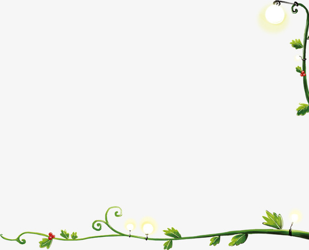 树枝花边免抠