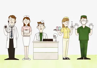 卡通手绘插画医院门诊医生免抠