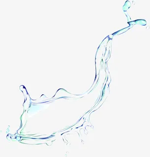 蓝色纯净液体水流免抠