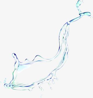 蓝色纯净液体水流免抠